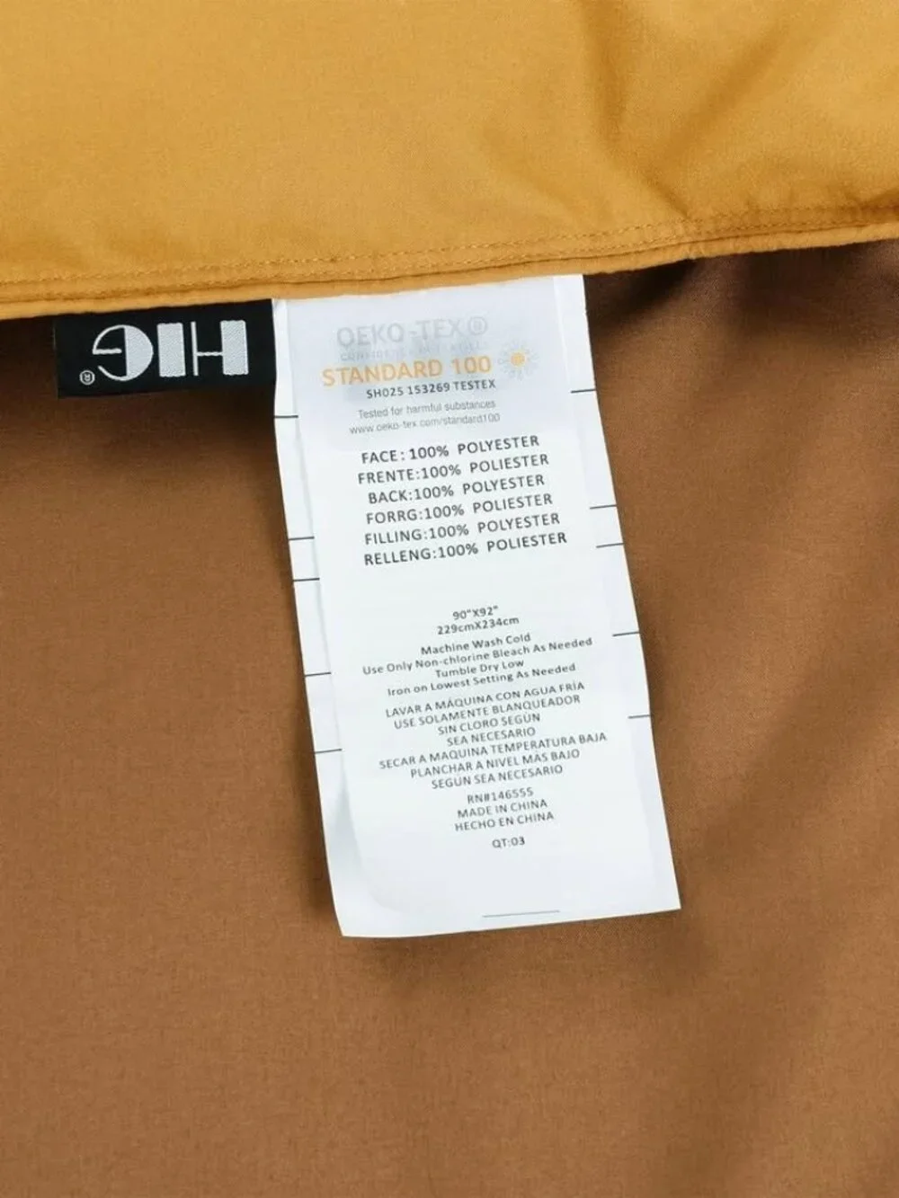 HIG 3-Piece All Season Mustard Yellow Down Alternative Comforter Set For King